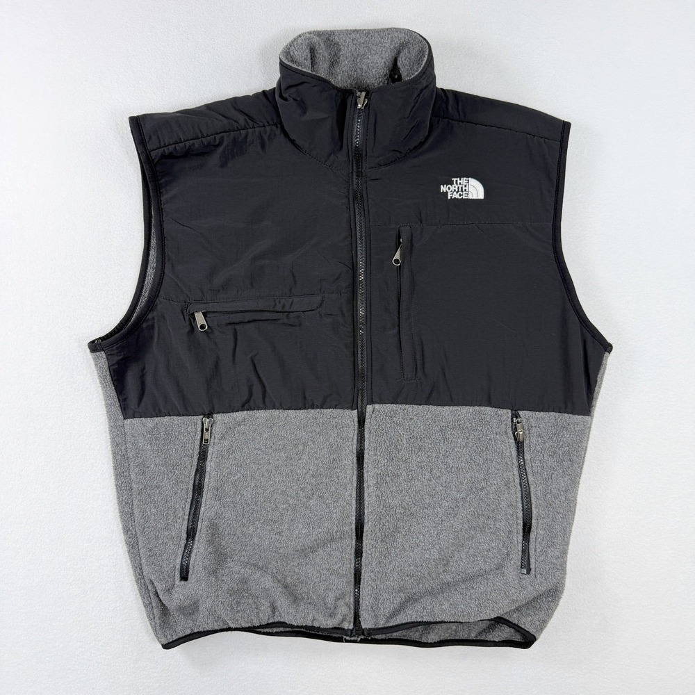 The North Face Retro Denali Vest Size L Mens Grey Black - Vintage